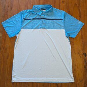 PGA Tour ProSeries Men’s Polo Shirt – Blue & White Color Block, Size XL